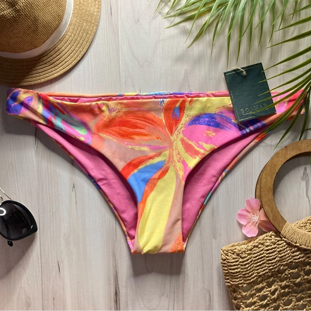 Boamar 🏝️ Vibrant Tropical Cheeky Bikini Bottoms 👙